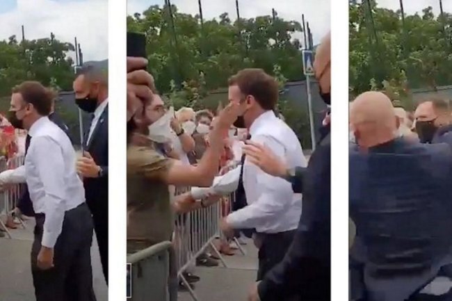 Президента Франции прилюдно ударили по лицу