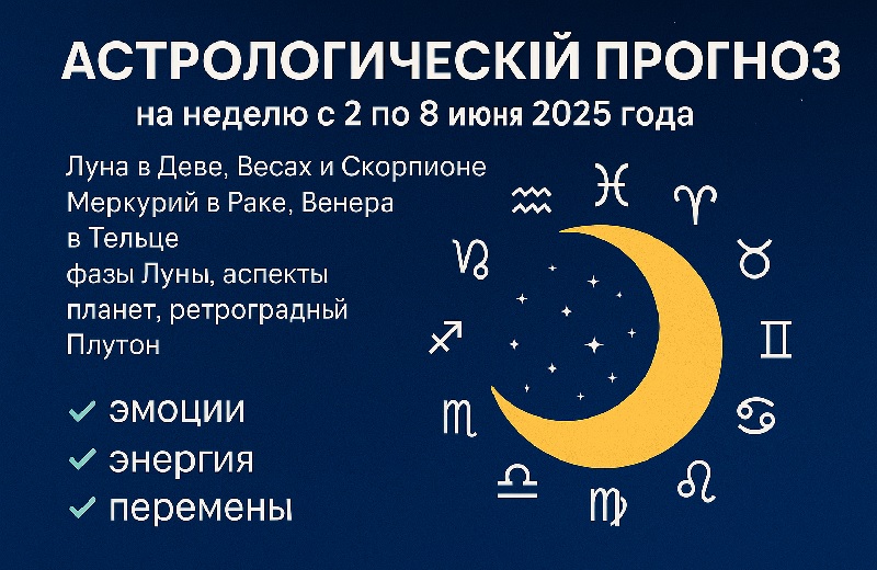 Астропрогноз на неделю с 2 по 8 июня 2025 года: эмоции, энергия, перемены