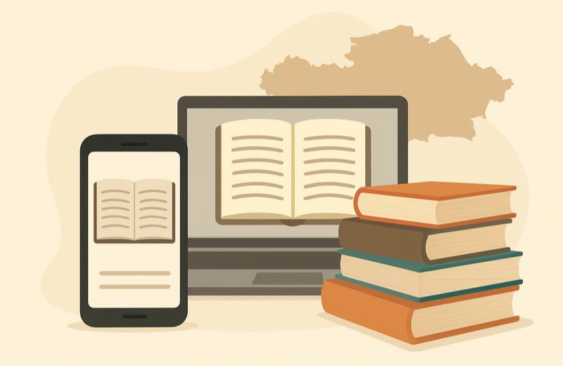 книги, ноутбук, смартфон Как казахстанские авторы продают книги в цифровую эпоху?