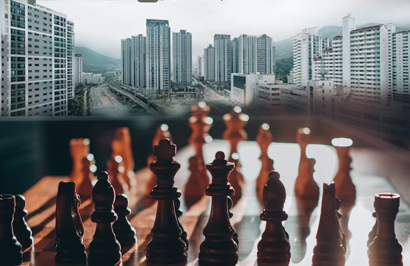 Зачем бизнесу стратегический консалтинг – и как он помогает зарабатывать на коммерческой недвижимости Шахматы и здания символизируют стратегический консалтинг
