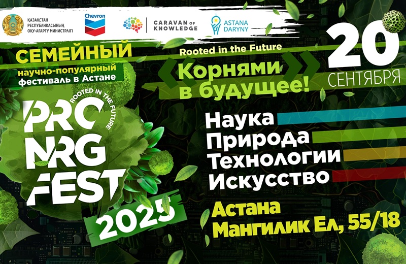 Астана как лаборатория будущего: PRO.NRG Fest 2025 объединит педагогов, историков, эко-лидеров и стартапы в формате «Древа знаний» PRO.NRG Fest