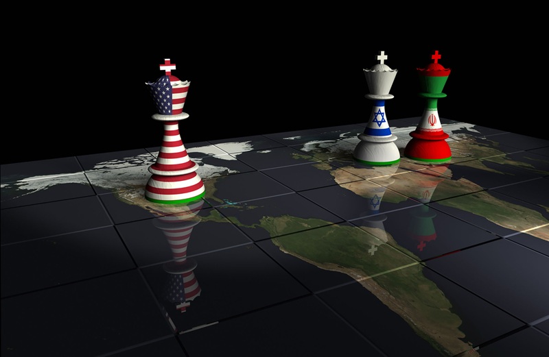 Шахматы символизируют Иран, США и Израиль